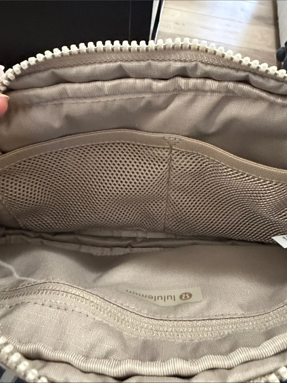 lululemon athletica Multi-Pocket Crossbody Messenger with Neon Green Strap